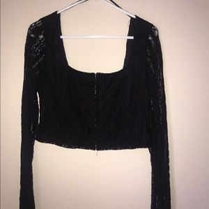 Black Lace Crop Top